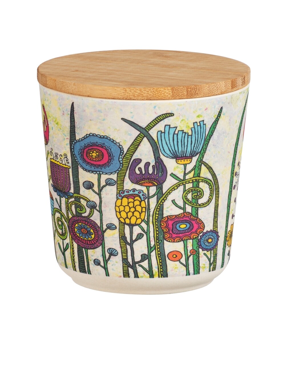 Recipient depozitare pentru bucatarie, Wenko, Flowers, 0.5 L, 10.5 x 10.5 x 10.5 cm, silicon/plastic/bambus - imagine 5